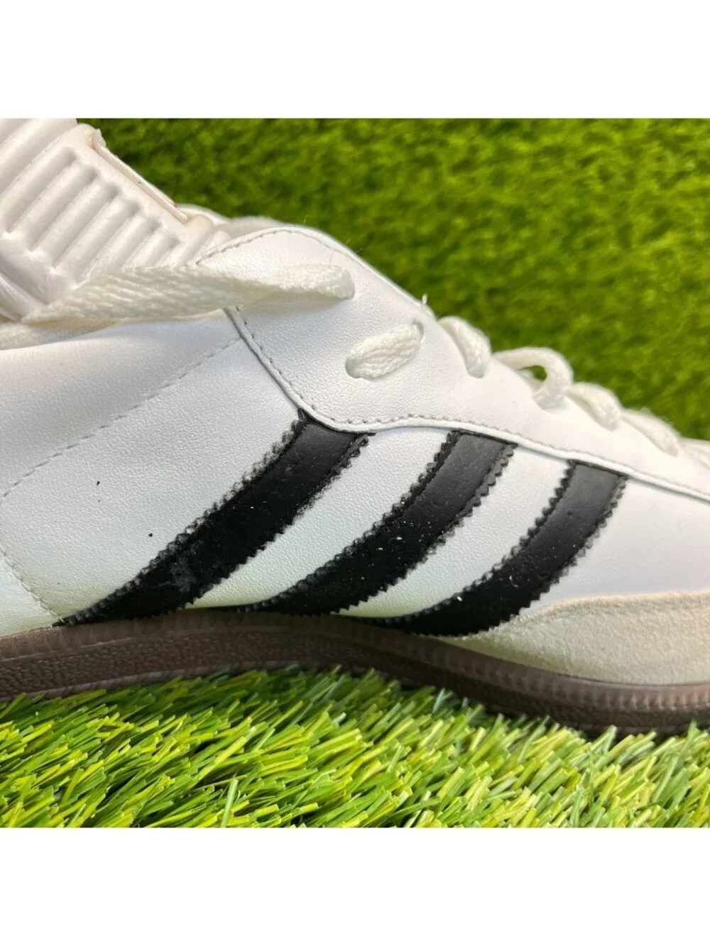 Adidas Samba Classic Mens Size 13 White Black Athletic Leather Shoes Sneakers